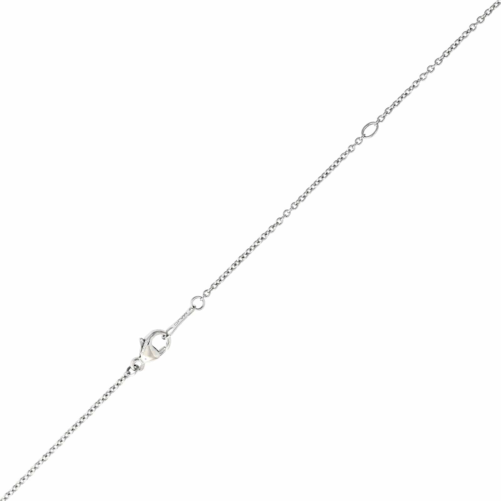 Platinum Pear Shaped Blue Sapphire and Diamond Pendant Necklace