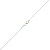 18K White Gold Oval Sapphire and Diamond Halo Necklace