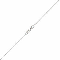 18K White Gold Round Sapphire and Diamond Halo Necklace