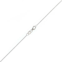 18K White Gold Pear Shaped Sapphire and Diamond Halo Necklace
