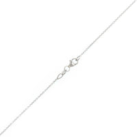 18K White Gold Cushion Cut Sapphire and Diamond Halo Necklace