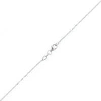 18K White Gold Round Sapphire and Diamond Halo Necklace