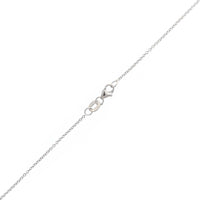 18K White Gold Pear Shaped Sapphire and Diamond Halo Necklace