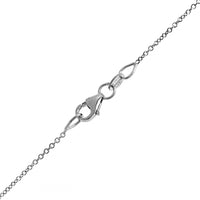 18K White Gold Oval Blue Sapphire and Diamond Halo Pendant Necklace