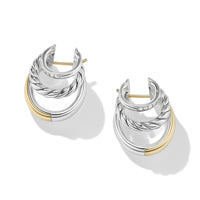 Mercer™ Multi Hoop Earrings in Sterling Silver with 18K Yellow Gold and Pavé Diamonds