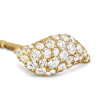 Petite Pavé Flute Stud Earrings in 18K Yellow Gold with Diamonds, 10.6mm
