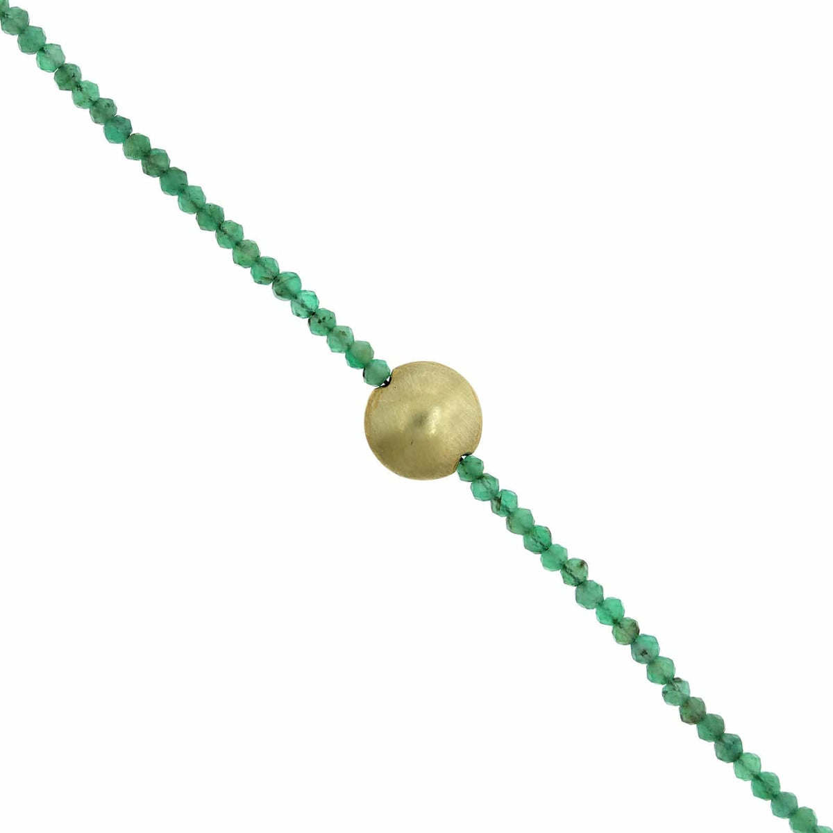 22K Yellow Gold Emerald Beaded Bracelet