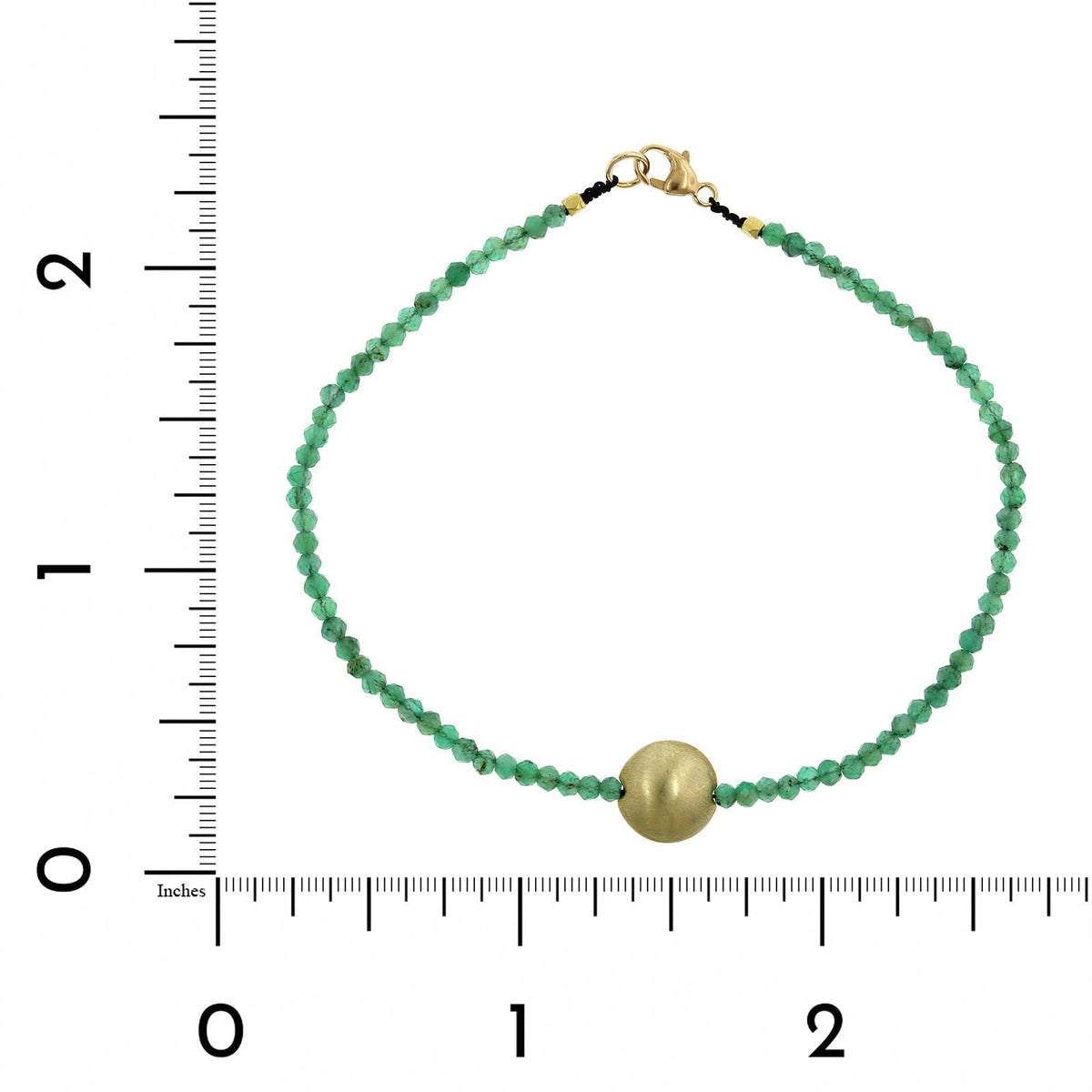 22K Yellow Gold Emerald Beaded Bracelet