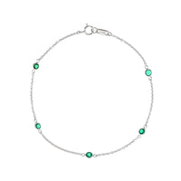 18K White Gold Bezel Set Emerald Bracelet