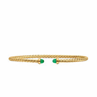 Micro Cablespira® Flex Bracelet 18K Yellow Gold with Emeralds, 2.6mm
