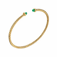 Micro Cablespira® Flex Bracelet 18K Yellow Gold with Emeralds, 2.6mm