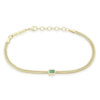 Zoe Chicco 14K Yellow Gold Emerald Herringbone Bracelet