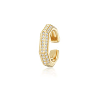 Sorellina 18K Yellow Gold Square Edged Hinged Pave Diamond Ear Cuff