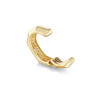 Sorellina 18K Yellow Gold Square Edged Hinged Baguette and Round Diamond Ear Cuff
