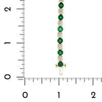 18K Yellow Gold Emerald and Diamond Tennis Bracelet