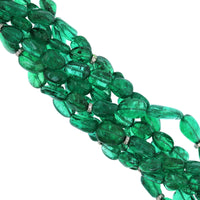 Eclat Jewels Platinum 7 Strand Emerald Bead Diamond Bracelet