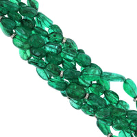 Platinum 7 Strand Emerald Bead Diamond Bracelet