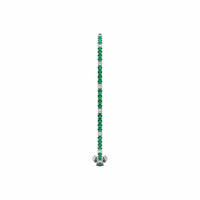 18K White Gold Alternating Emerald and Diamond Tennis Bracelet