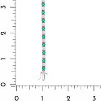 Platinum Alternating Round Emerald and Diamond Tennis Bracelet