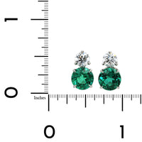 Platinum Emerald and Diamond Stud Earrings