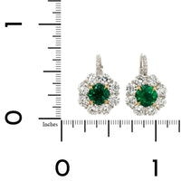 Platinum Handmade Diamond & Emerald Earrings