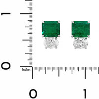 Oscar Heyman Platinum Emerald and Diamond Drop Earrings