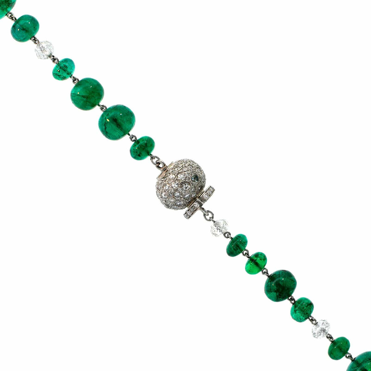 Eclat Jewels Platinum Diamond and Bead Necklace