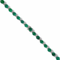 Bayco Platinum Diamond and Melon Shaped Emerald Lariat Necklace
