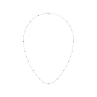 18K White Gold Round Emerald and Marquise Diamond By The Yard Necklace