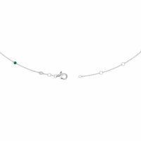 18K White Gold Round Emerald and Marquise Diamond By The Yard Necklace
