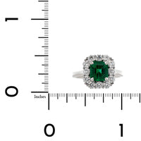 18K White Gold Emerald and Diamond Ring