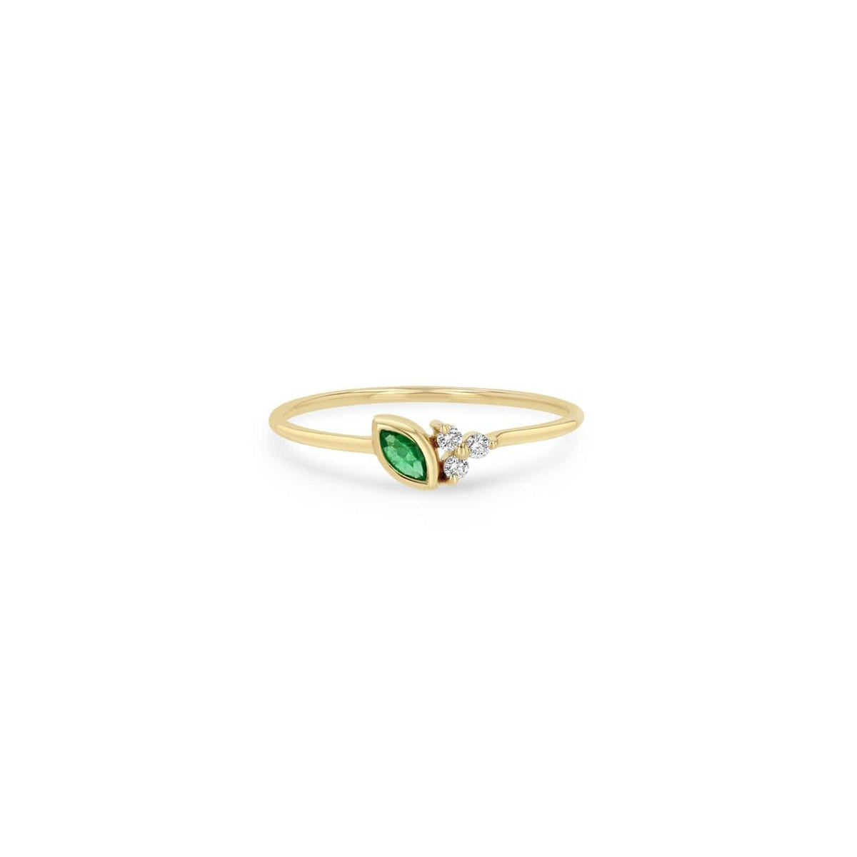 Zoe Chicco 14K Yellow Gold Emerald and Diamond Stack Ring