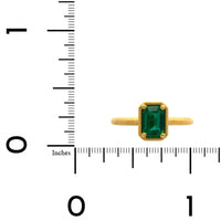 18K Yellow Gold Frame Set Emerald Ring