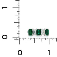 Platinum Emerald and Diamond 5 Stone Band