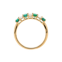 18K Yellow Gold Emerald and Diamond Band