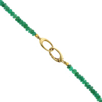 18K Yellow Gold Emerald Bead Necklace
