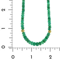 18K Yellow Gold Emerald Bead Necklace