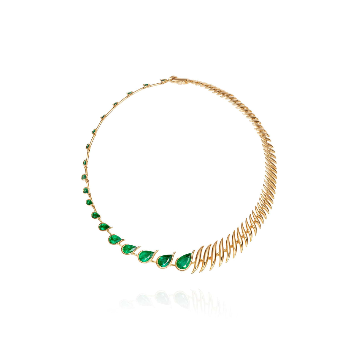 18K Yellow Gold and Emerald Ignite Necklace