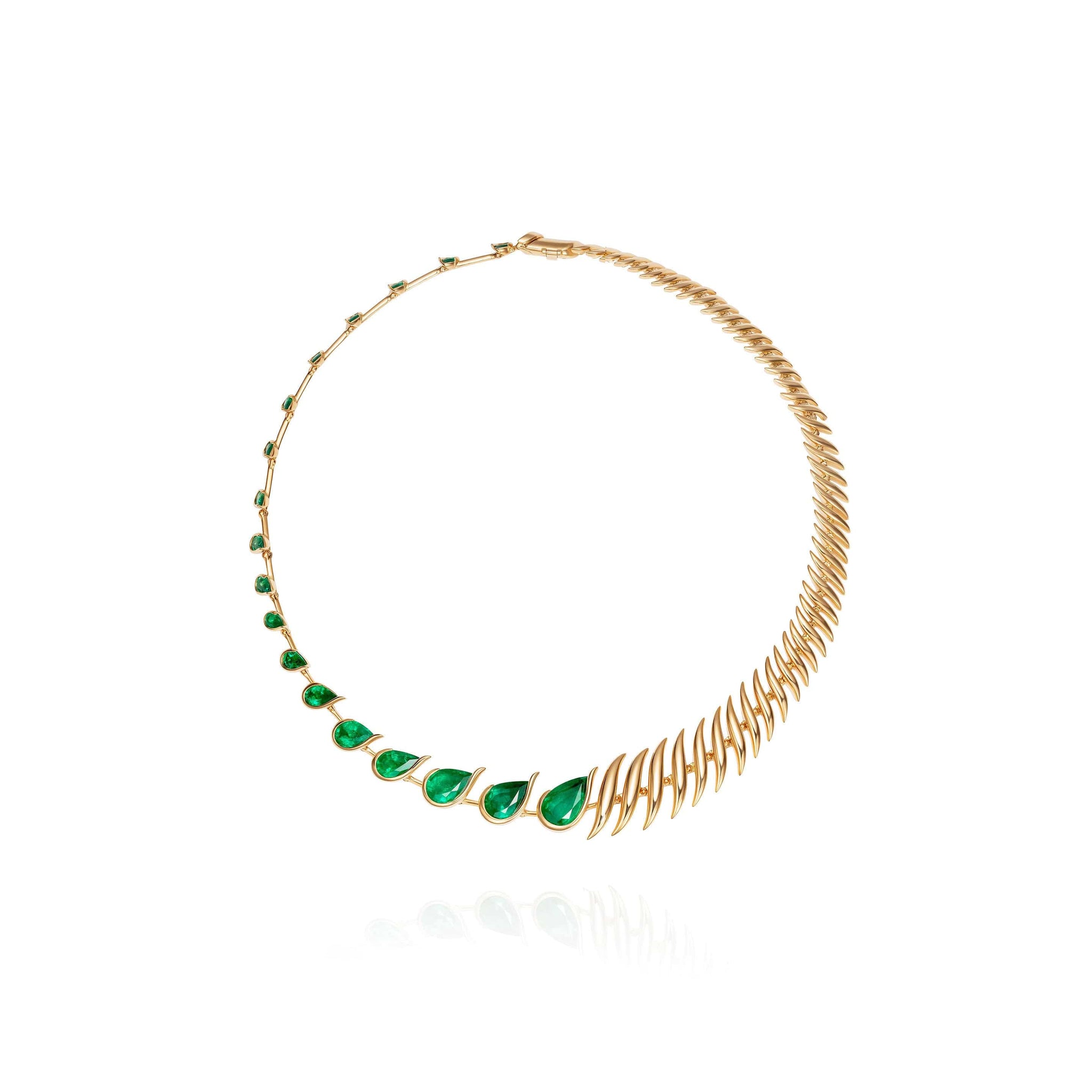 18K Yellow Gold and Emerald Ignite Necklace
