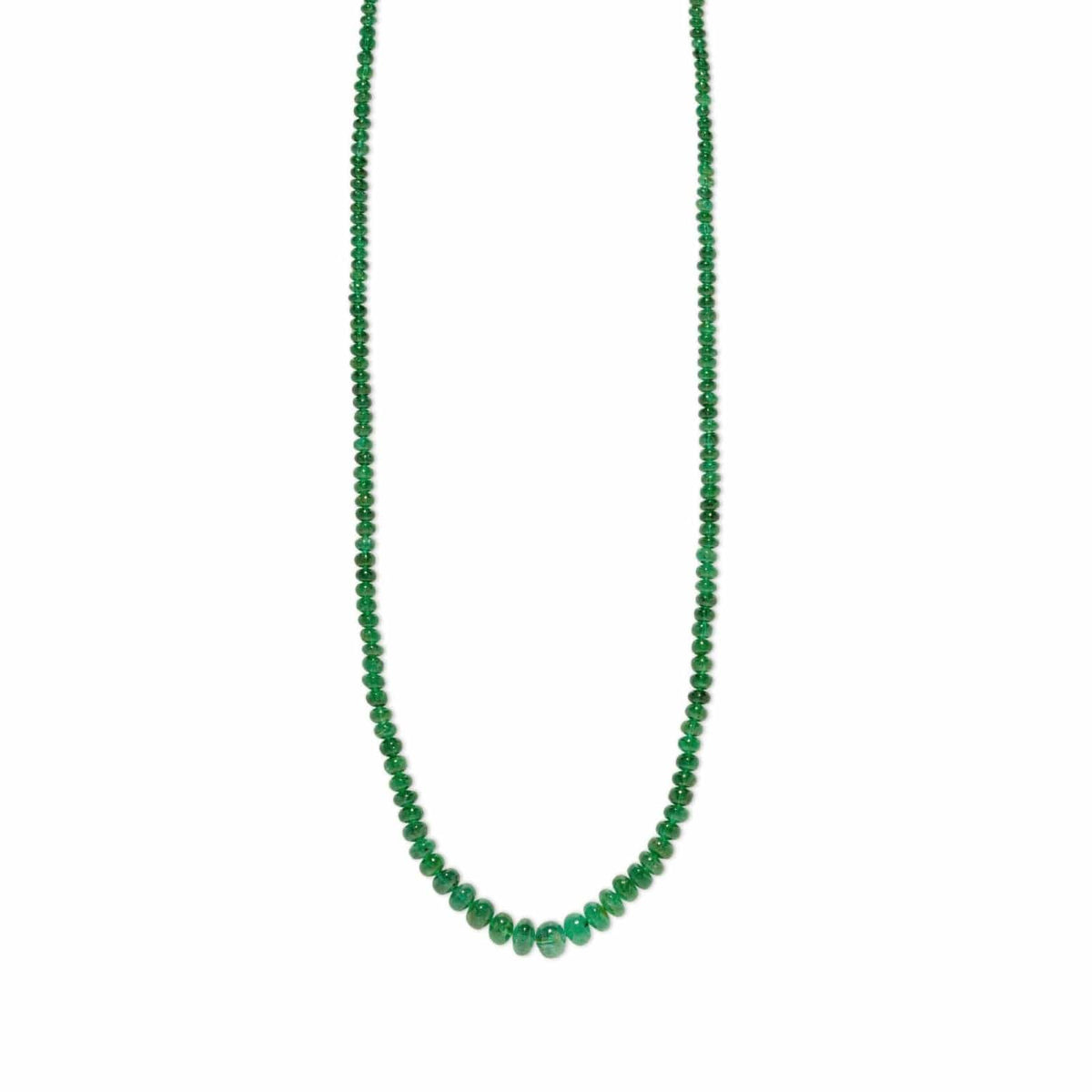 Azlee 18K Yellow Gold Emerald Bead Necklace