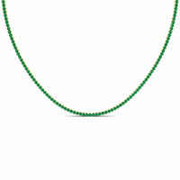 18K Yellow Gold Emerald Tennis Necklace