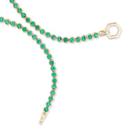 Harwell Godfrey 18K Yellow Gold Hexagon Emerald Tennis Necklace