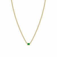 Zoe Chicco 14K Yellow Gold Bezel Set Emerald Pendant Necklace