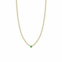 Zoe Chicco 14K Yellow Gold Floating Emerald Small Box Chain Necklace