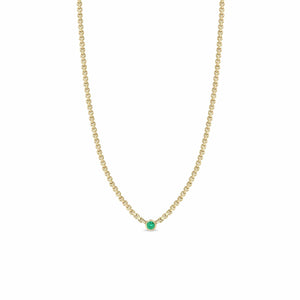 Zoe Chicco 14K Yellow Gold Floating Emerald Small Box Chain Necklace