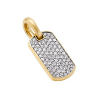 Chevron Tag in 18K Yellow Gold with Diamonds