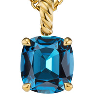 Marbella Pendant 18K Yellow Gold with Hampton Blue Topaz, 12mm