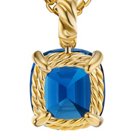 Marbella Pendant 18K Yellow Gold with Hampton Blue Topaz, 12mm