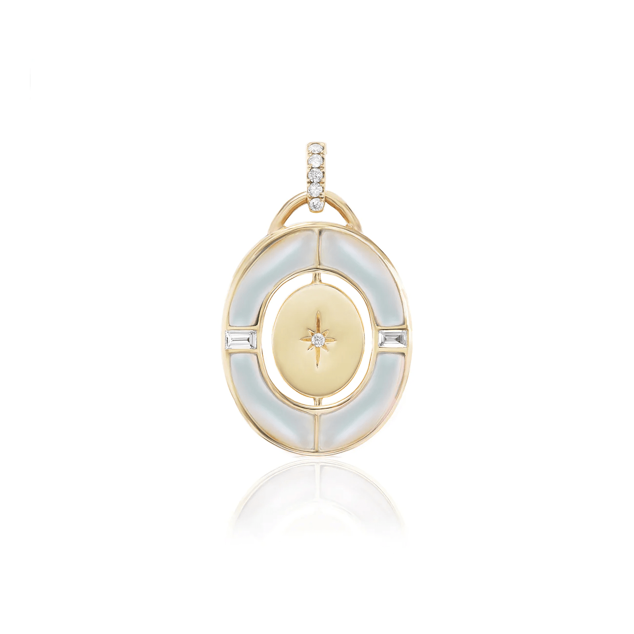 18K Yellow Gold Mother of Pearl Pendant