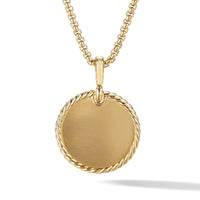 DY Elements® Disc Pendant in 18K Yellow Gold with Diamonds, 24mm